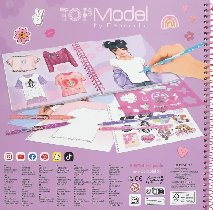 Topmodel t-paita suunnittelukirja