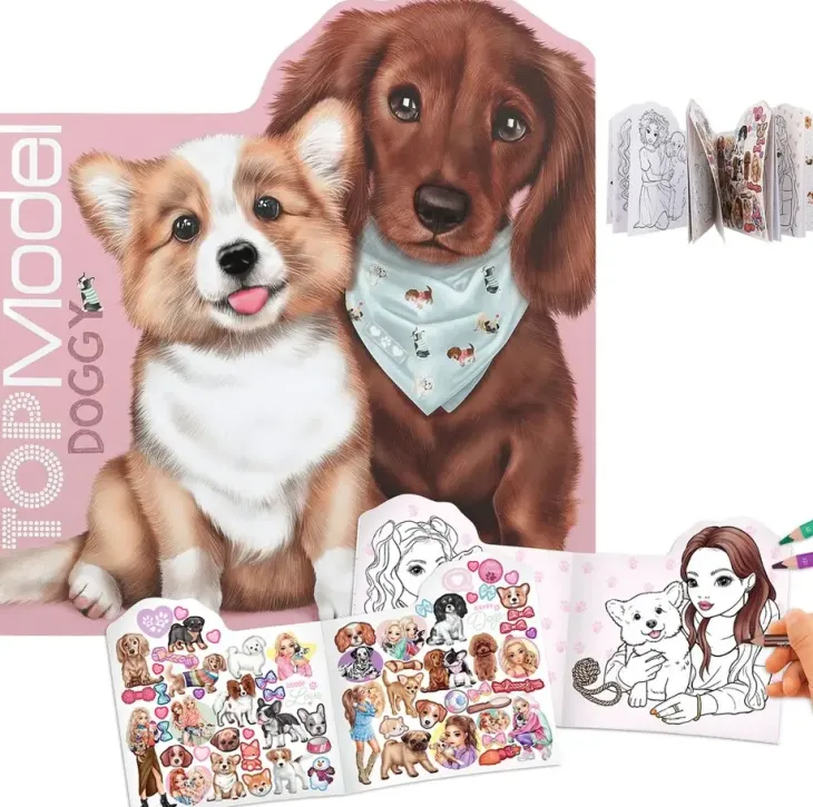 Topmodel värityskirja doggy