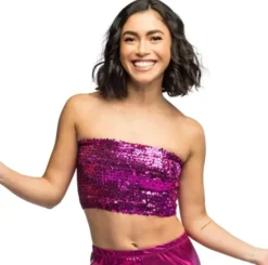 Toppi kimalteleva pinkki m/l stretch