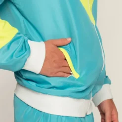 Tuulipuku retro jätkä neon sininen l