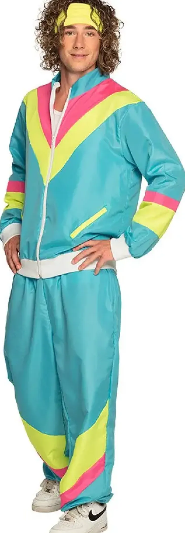 Tuulipuku retro jätkä neon sininen l