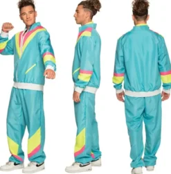Tuulipuku retro mies neon blue uv xl