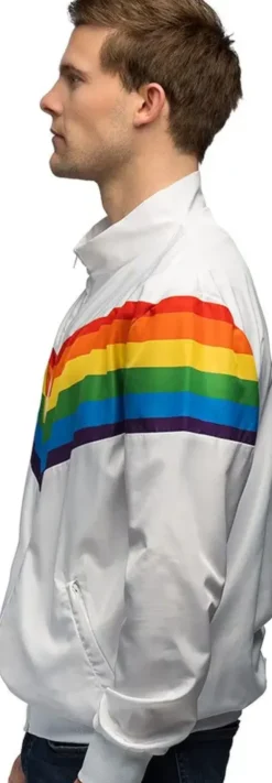 Tuulipuvuntakki vintage rainbow jätkä l