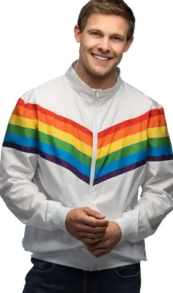 Tuulipuvuntakki vintage rainbow jätkä xl