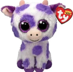 Ty beanie boos ethel - purple spots cow