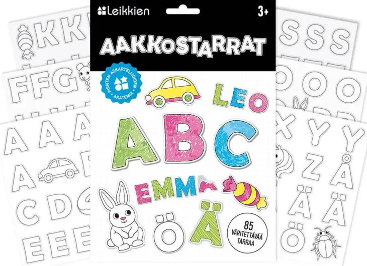 Väritettävät aakkostarrat